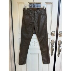 AG Adriano Goldschmied The Farrah Brown Coated Skinny Ankle Jeans‎ Size 26